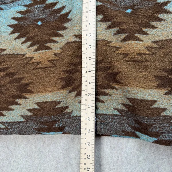 Black Mountain Outdoor‎ Women L Southwestern Fleece Jacket Brown Turquoise USA - Image 6