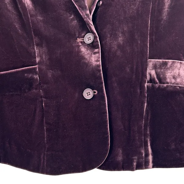 Sundance Plum Silk Blend Velvet Blazer Jacket Sz 4 Petite Notch Lapel Workwear‎ - Image 7