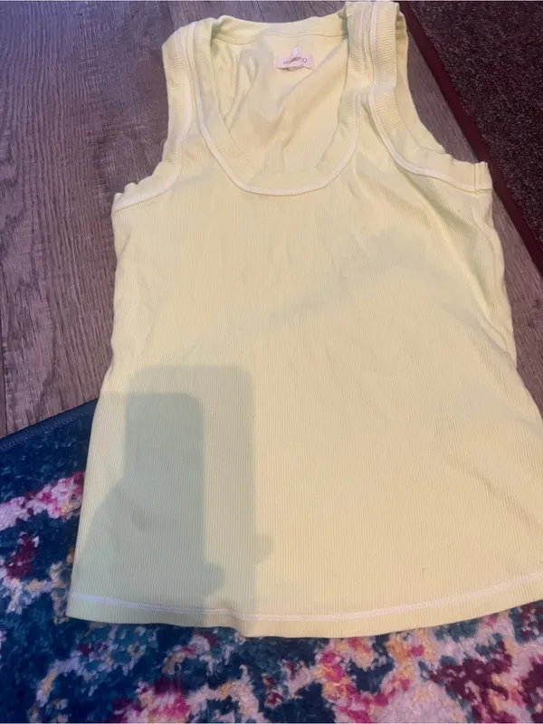 Pilcro Women’s Sleeveless Ribbed Tank Top - Light Yellow - Image 4