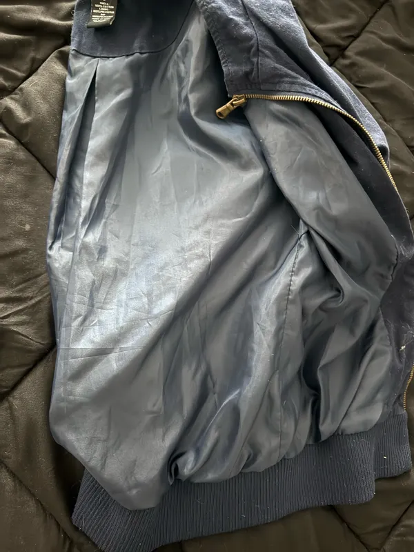 {WET SEAL} Navy Blue Bomber Jacket with Gold Hardware - Large - Image 5