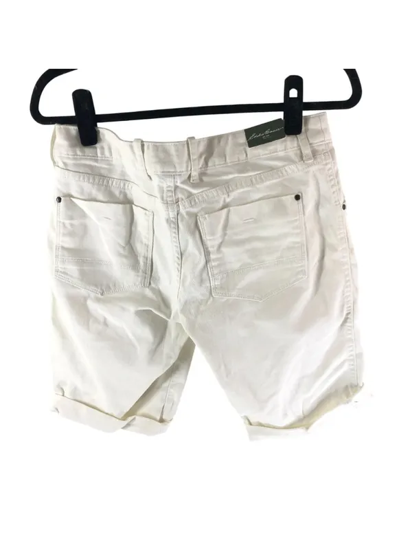 Eddie Bauer Womens White Rolled-Cuff Denim Shorts Size 6 Cotton Blend Casual - Image 2