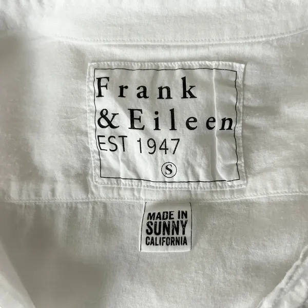 Frank & Eileen Eileen 100% Cotton White Voile Button Down Shirt Size Small - Image 4