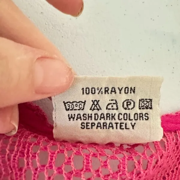 Pepper‎ Free Size Pink Dress Asymmetric Floral Tie Dye Lace Beachy Boho Hippie - Image 8