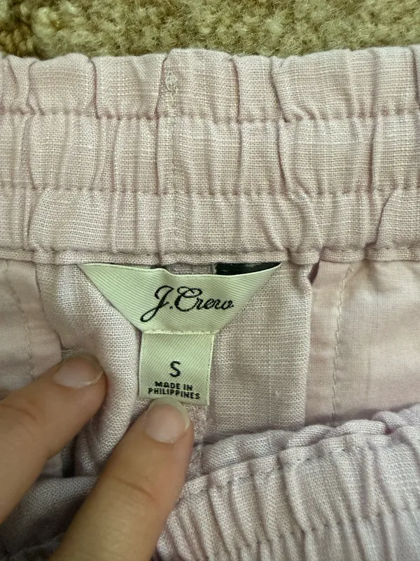 J.Crew Seaside Linen Blend Pull On Shorts Pink Size Small - Image 3