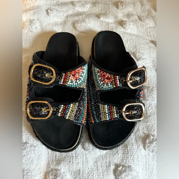 The Viral House Of Harlow 1960 Beaded Buckle Sandals - Image 4
