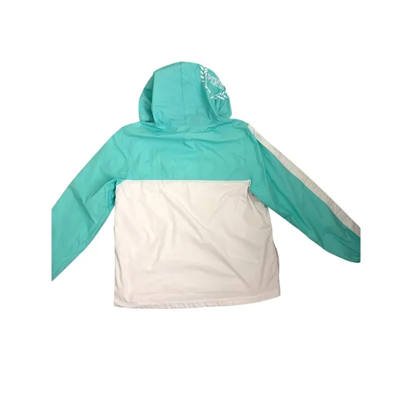 Victoria's Secret PINK Mint Green White Hood Pullover Windbreaker Jacket Medium - Image 3