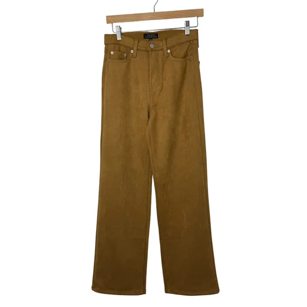 Banana Republic Ultra High-Rise Wide Leg Vegan Suede Pants Tannin Brown NWT 25 - Image 3