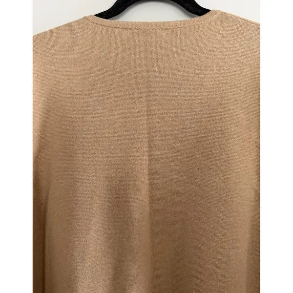 J. Crew Juliette Collarless Sweater Blazer Camel‎ Women's Size Large - Image 4