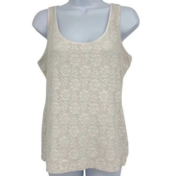 Sundance Lace Tank Top Womens‎ SM Ivory Sleeveless Boho Romantic Cottagecore - Image 3