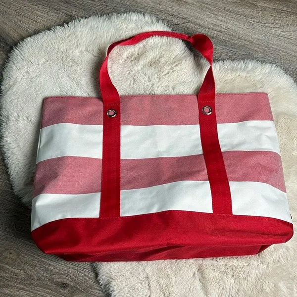 Tommy Hilfiger Red and White Large Tote Bag - Image 2