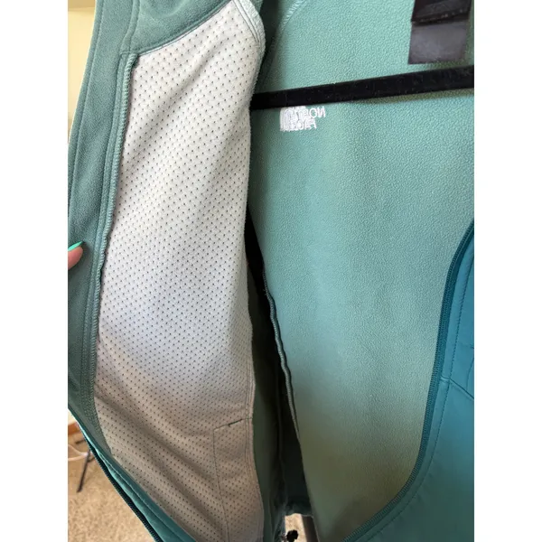 North Face Apex Thermal Teal Jacket Zip Up Outdoor Active Hiking Womens Large - Image 9