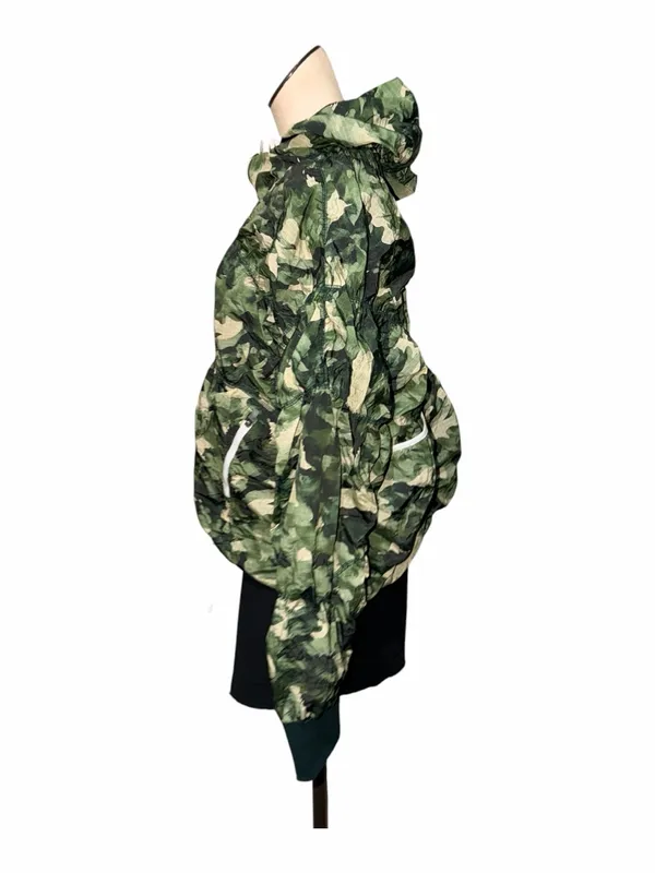 NWOT Free People Movement Happy Camper Hiking Pullover Jacket Green Camo Small - Image 5