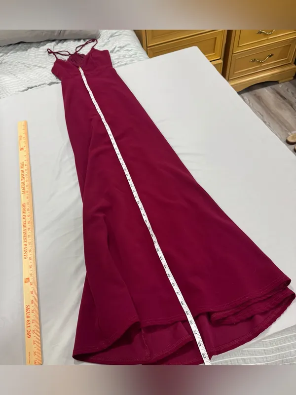Lulus Love Story Magenta Backless Lace Maxi Dress‎ XS - Image 7