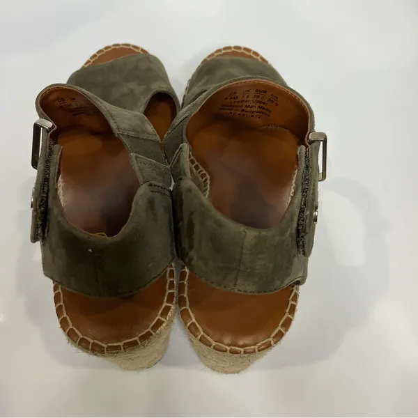 Franco Sarto treasure 2 wedge espadrilles olive green suede‎ womens size 9.5 - Image 6