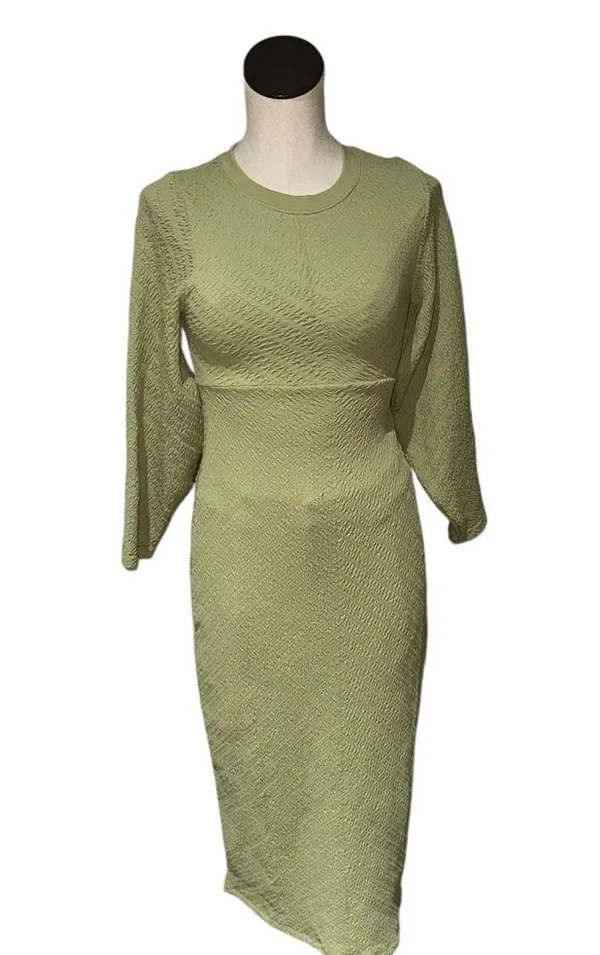 NWOT Free People Gabby Seamless Midi Dress in Dried Aloe M/L - Image 7