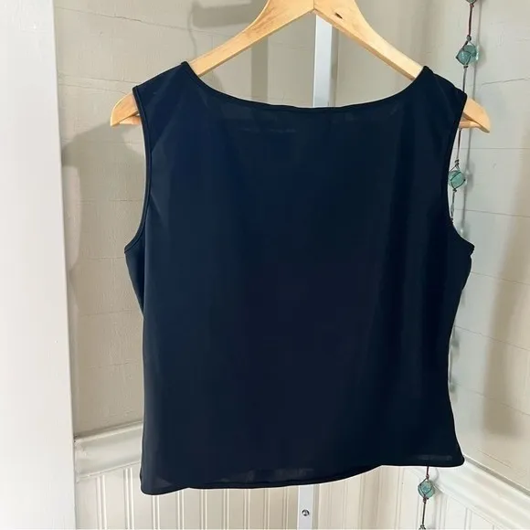 Max Studio Vintage Y2K Velvet Stripe Sleeveless Boat Neck Top Large - Image 3