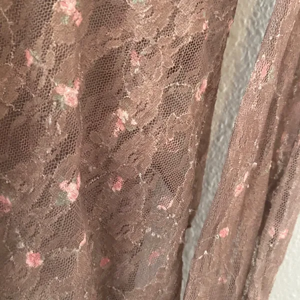 Brown Lace Fairy Top Large Feminine Fairycore Lacey Babydoll Mesh Coquette - Image 6