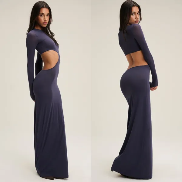 CHAM The Cher Long Sleeve Cut‎ Out Dress Navy Womens Size XS / S - Image 2