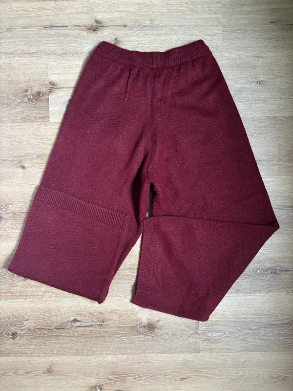 Oner Active Oversized Knit Straight Leg Pants Rosewood - Image 9