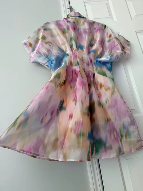 Anthropologie The Tobie Organza Mini Shirtdress by Exquise, Size M - Image 14