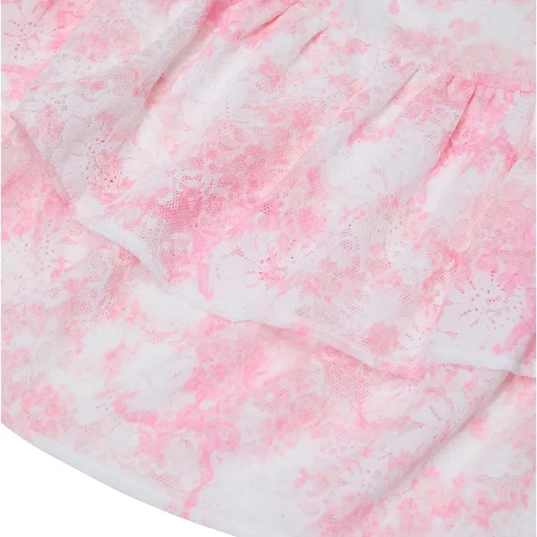 🎀PINK x LoveShackFancy Strapless Lace Mini Dress Ruffles Charlamagne Harbor Pink - Image 3