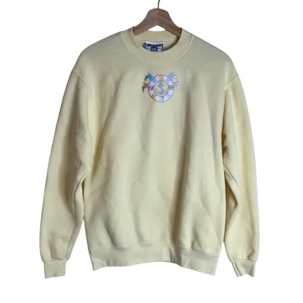 Lee Women's Vintage Nautical Anchor Pullover Sweater Yellow S - Image 2