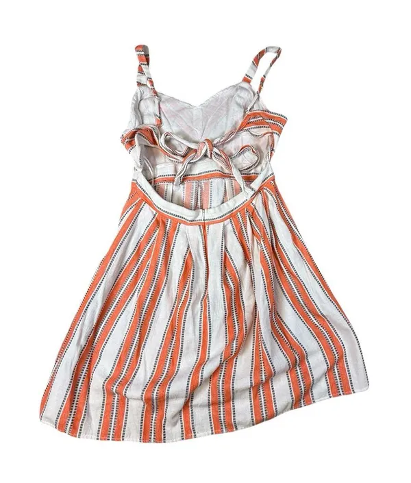 Jealous Tomato Women's Orange & White Halter Neck Sleeveless MIDI Dress Size L - Image 6