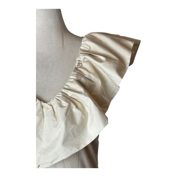 English Factory Dress Women Small Beige‎ Ruffled Neck Sleeveless Midi NWT Boho - Image 9