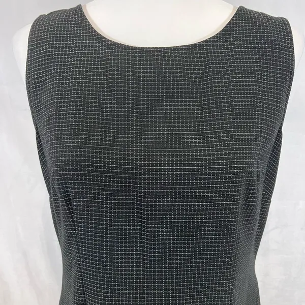 Vintage Sag Harbor black patterned dress maxi dress jacket suit size petite 10P - Image 7