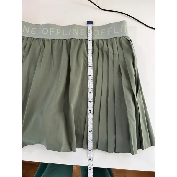 OFFLINE by Aerie Sage Green Pleated Tennis Skirt Logo Goals Skort Large NWT‎ - Image 11