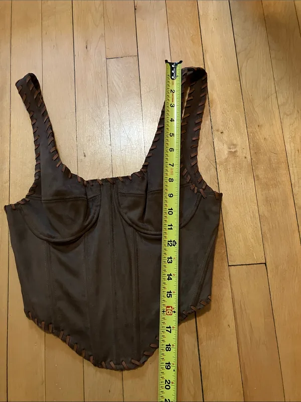 Meshki Audrey Faux Suede Leather Corset Size Small - Image 10