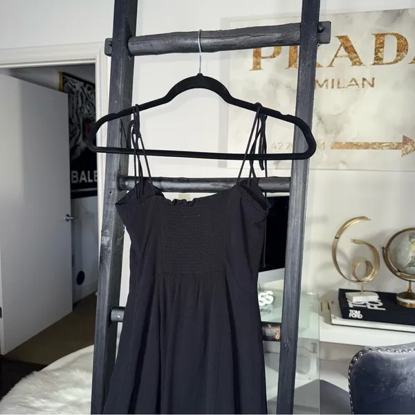 Aritzia Wilfred Fable Dress Black Mini Bustier Sweetheart Tie Strap Women's 0 - Image 11