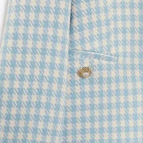 ZARA houndstooth lapelless blazer - Image 5