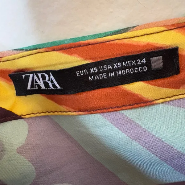 Zara Paisley Floral Print One Shoulder‎ Midi Dress Asymmetric Party Size XS - Image 12