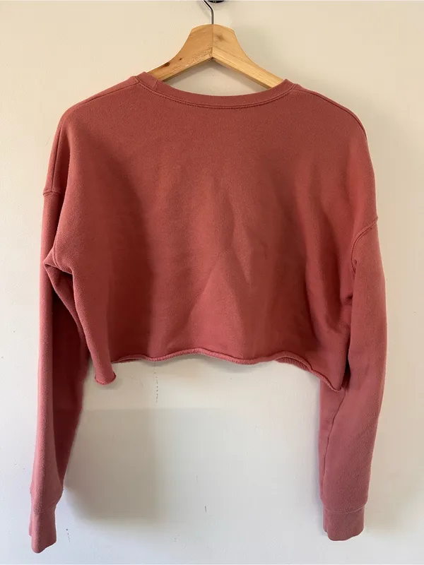 Cropped Women's Crewneck Sweatshirt in Dusty Rose Small Bella Canvas - Image 2