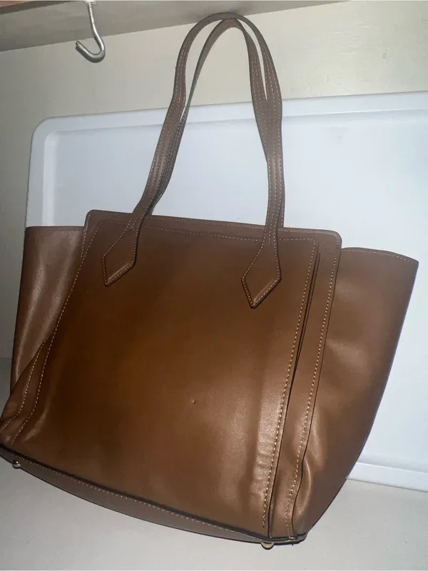 Nine West Cognac 3 compartment Tote with Charm Accent NWOT - Image 13