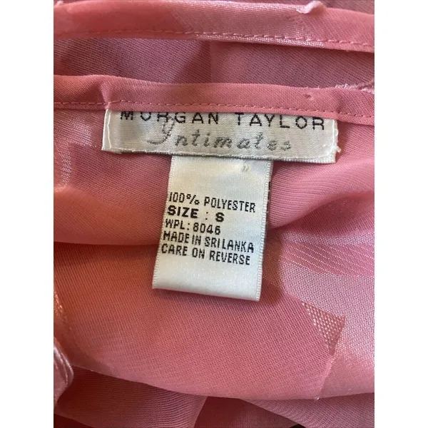 Morgan Taylor Intimates Small Pink Heart Night‎ Semi Sheer Slip Dress Lingerie - Image 5