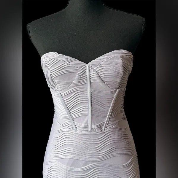 Hello Molly Strapless Textured light lavender bodycon Dress NWT 6 - Image 6