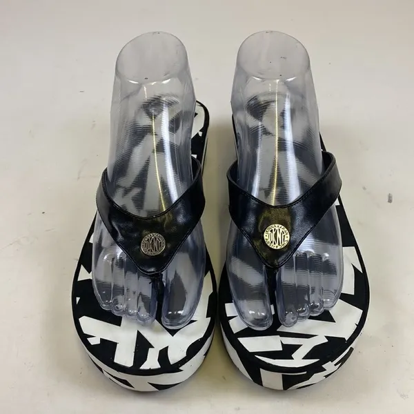 DKNY Black Women's Signature Wedge Platform Sandals‎ size 9 A11 - Image 3