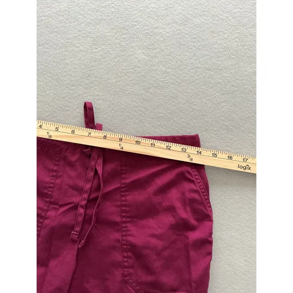 Scrubstar‎ Cargo Scrub Pants XS Wine Burgundy Drawstring Elastic Waist Medical - Image 5