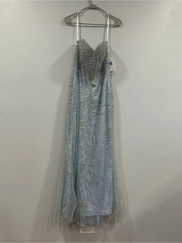 MAC DUGGAL 20544 Blue Strapless Embellished Trumpet Gown sz 8 - Image 2