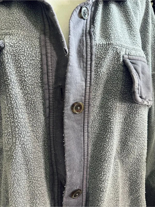 Free People Ruby Distressed Oversized Jacket Gray Large - Image 8