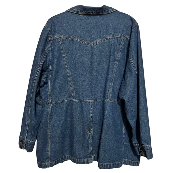 Baccini Women's Demin Blue‎ Button Up Jacket Size Unknown Probably 1X - Image 3