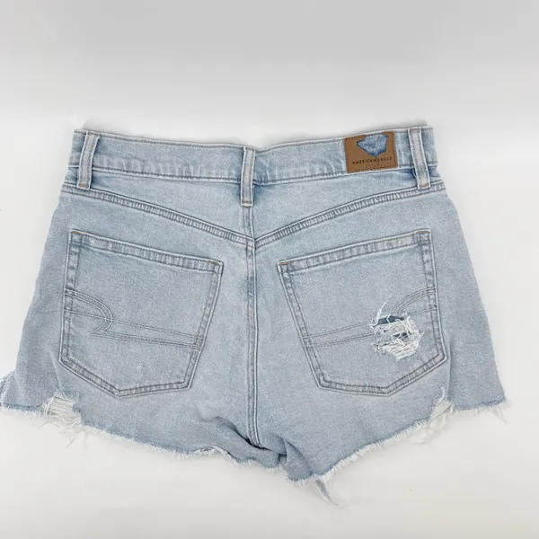 American Eagle Strigid Shorts Womens 4 High Waisted Distressed‎ Festival Denim - Image 5