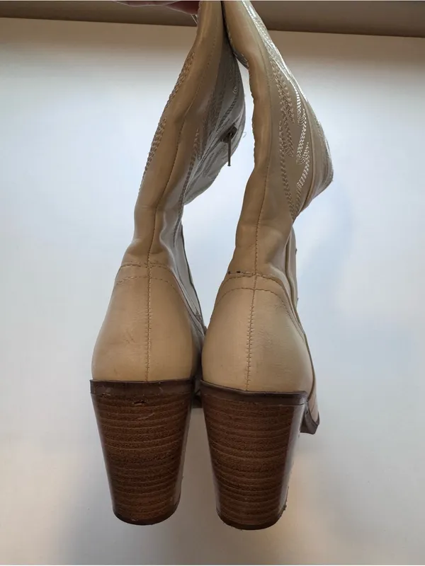 Altar'd State Cream Western Block Heel Boots - Image 5