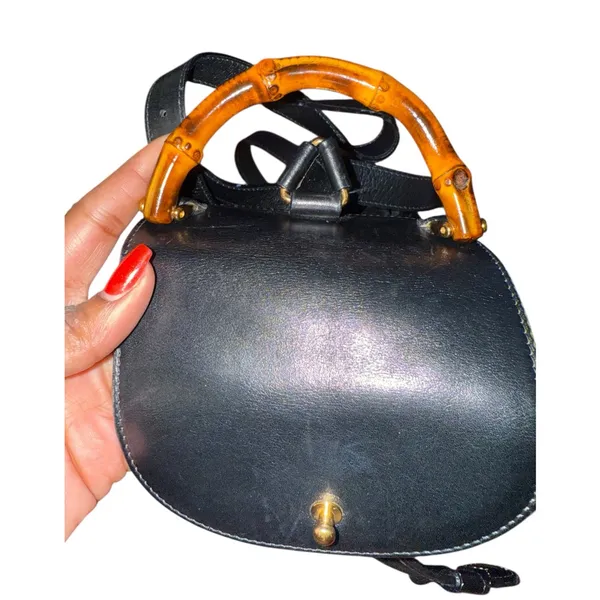 Gucci Black Leather Bamboo Mini Backpack - Image 8