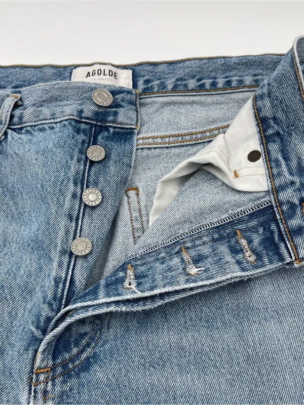 AGOLDE 90s Pinch Frayed Hem High Rise Straight Cropped Denim Jeans Sz 29 *READ* - Image 8