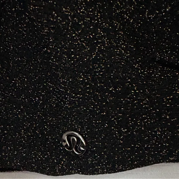 Lululemon Black Glitter Knit‎ Twist Back Long Sleeve Top Size Medium NWT - Image 6