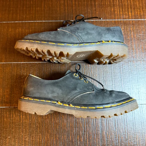 Dr. Martens England Skechers 3 Eye Oxford Shoes Black Nubuck Size UK 4 US 6 VTG - Image 9