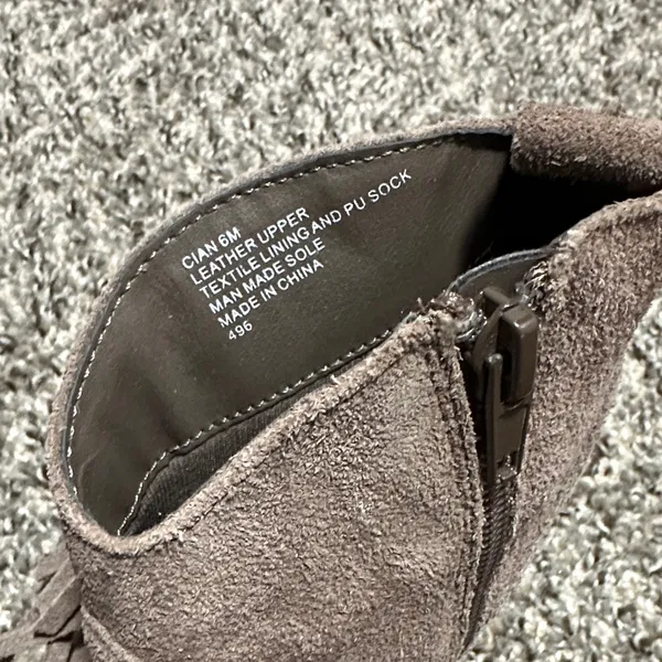 Steve Madden Taupe Suede Cian Fringe Ankle Booties - Image 2